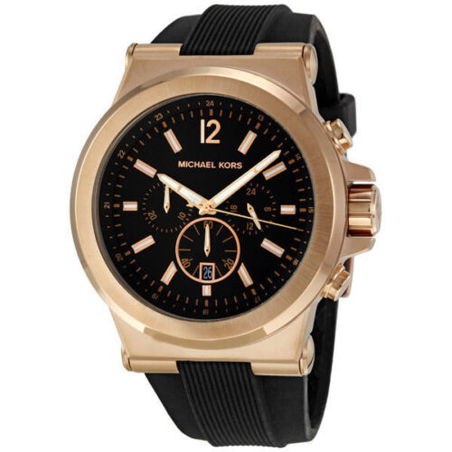 Michael Kors Men's Grayson Black Silicone Chronograph Watch MK8596