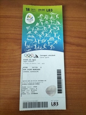 Used Ticket Olympic 18.08. 2016 Rio Olympia L83 Canoe Sprint