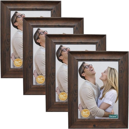 Elegant 5x7 Rustic Picture Frames with Polished Glass - Ideal for Gifts & Decor - Picture 3 of 8