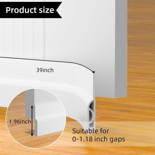 Door Draft Stopper for Bottom of Door Adjustable Weather Stripping Door Seal ... - Picture 7 of 9