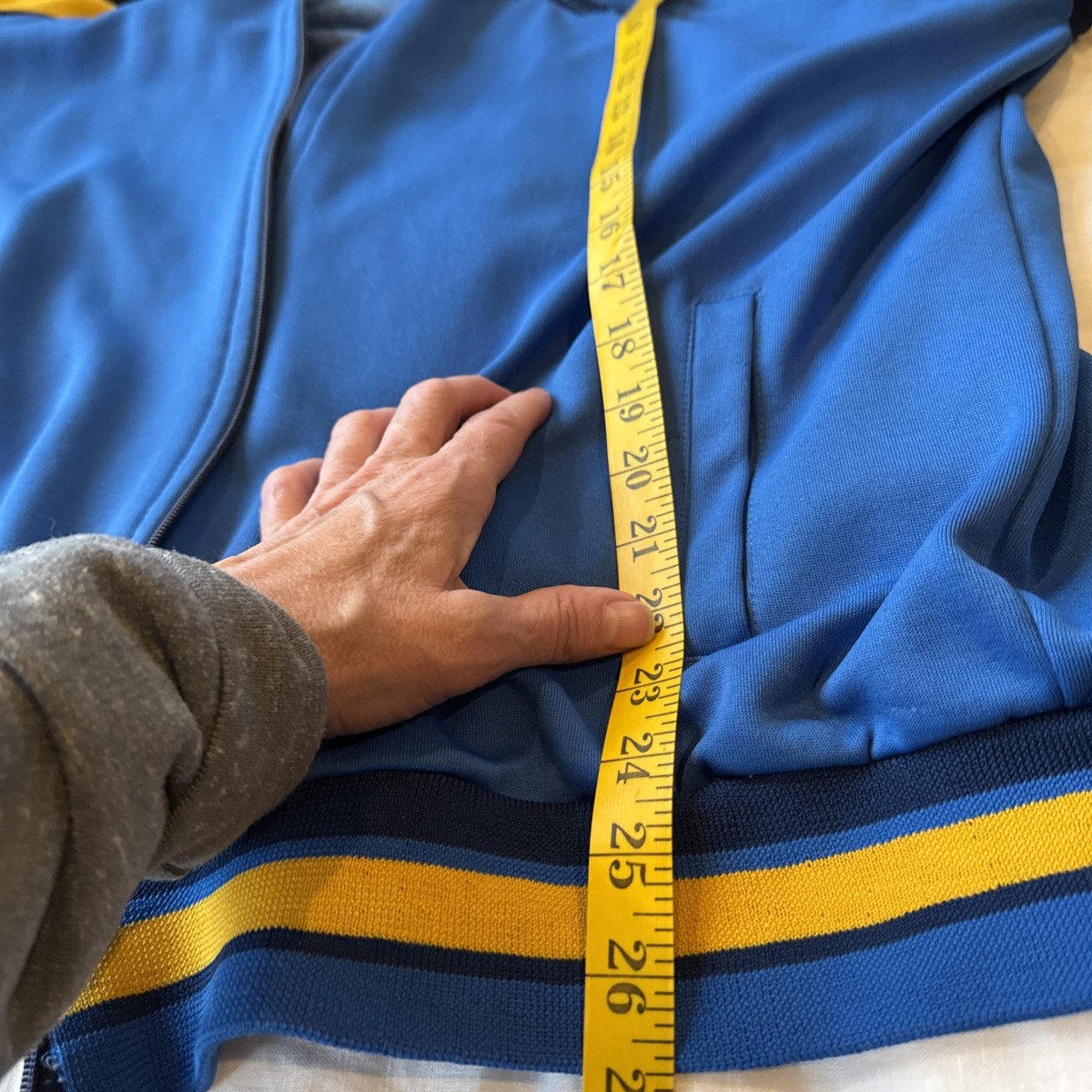 Vintage Late 1970's Nike Track Suit Jacket Blue and Yellow Size XL