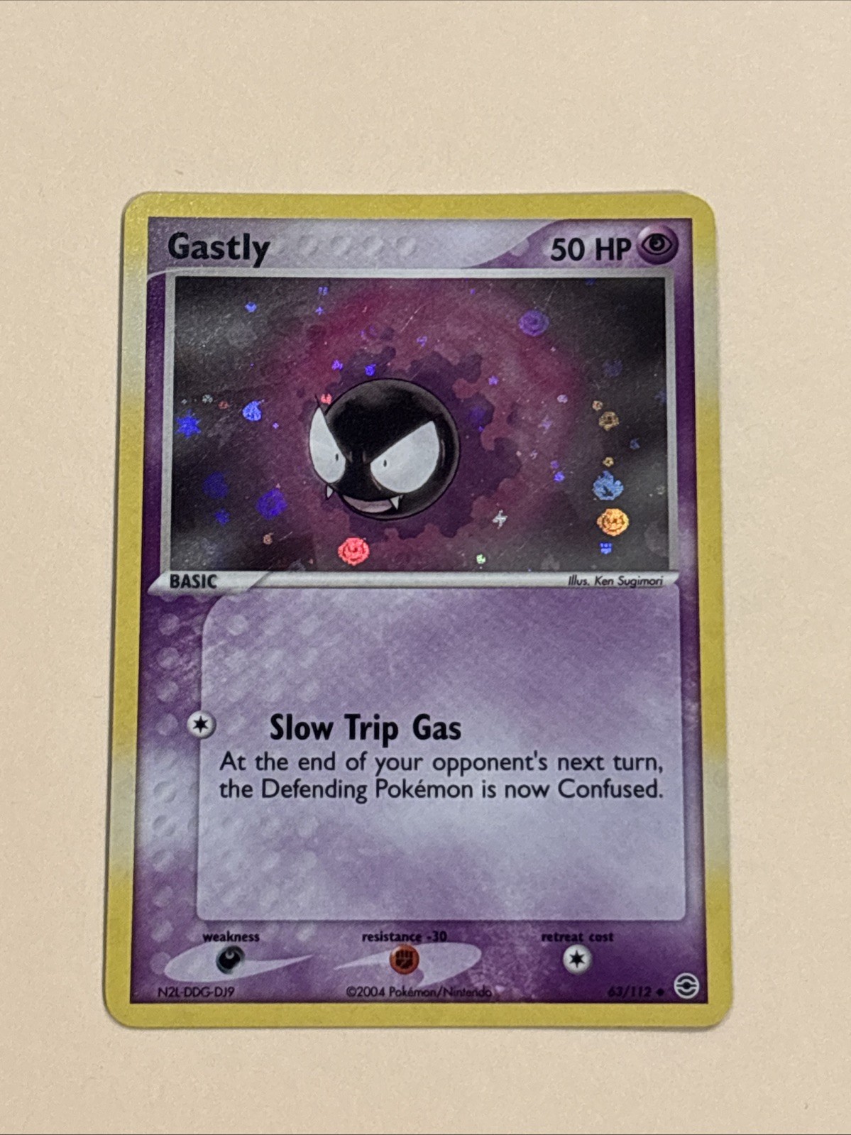 2004 POKEMON EX FIRE RED & LEAF GREEN 63 GASTLY-REVERSE FOIL NM