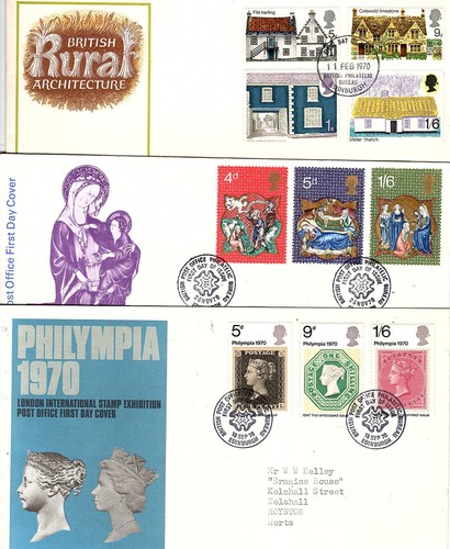GB - 1970 - 6 Ersttagsbriefe - gut gebraucht