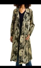 228 Free People Rae Paisley Print Duster Coat Women Long Sleeve, Sz XS, NWT