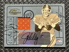 JOHN ELWAY 2004 Donruss Classics Membership SSP Game Worn Patch Auto /250 HOF