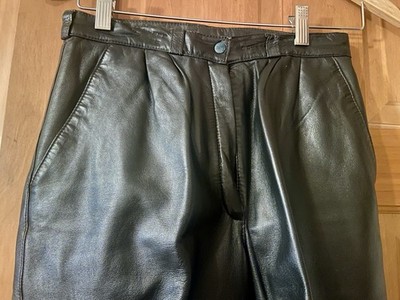 VTG Echtes Leder Women s Genuine Leather Pants Size 6 US/ 38 EU Waist 25  EXC