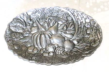 Arthur Court 13.3/4 in1993 Aluminium Harvest Cornucopia Platter Tray