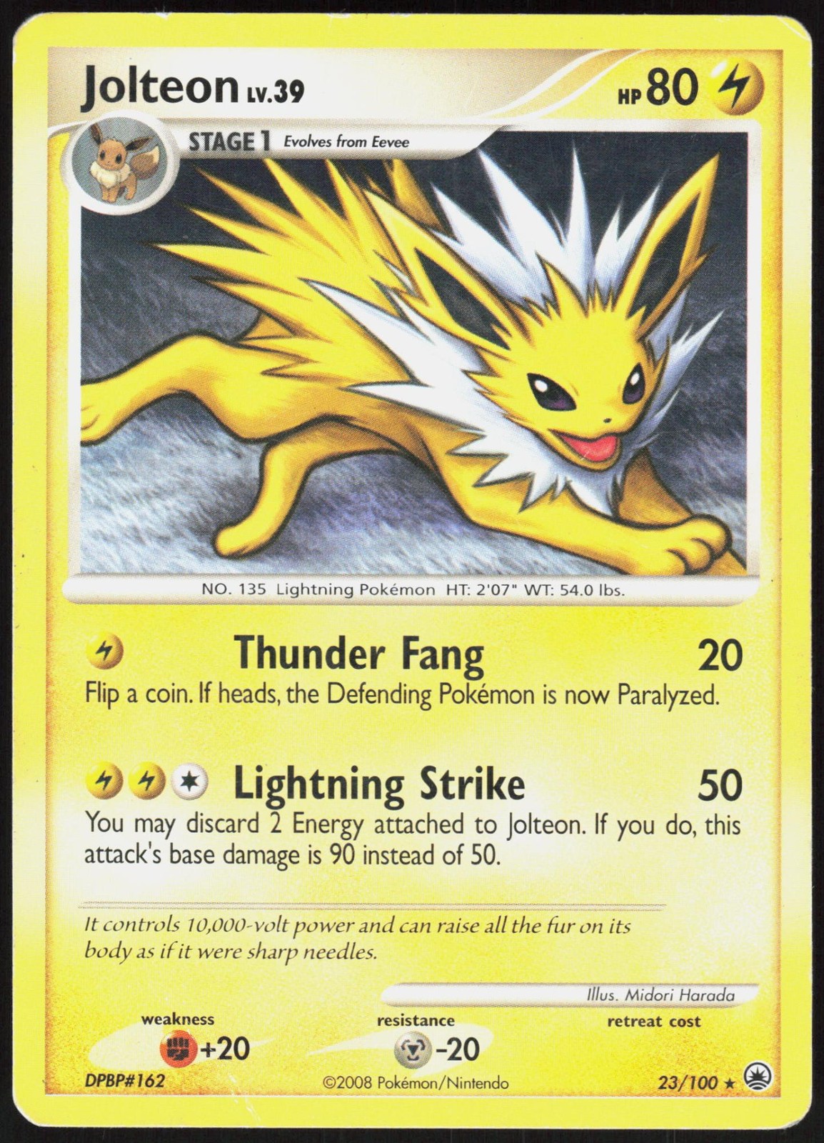 Majestic Dawn Jolteon 23/100 Rare Pokemon DMG