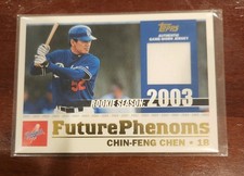 2003 Topps Future Phenoms #FP-CC Chin-Feng Chen Jersey Relic rc rookie card. rookie card picture