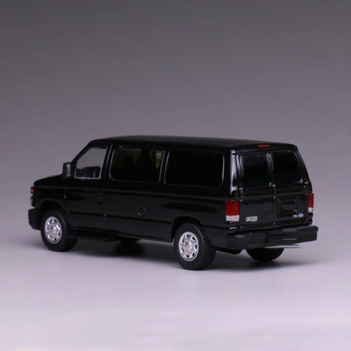 596 1/64 Ford E350 Matte Black Van Truck Model Diecast Car