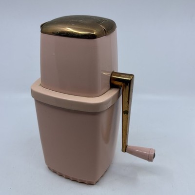 Vintage Swing Away Ice Crusher Manual Hand Crank Pink Retro 1950s MCM