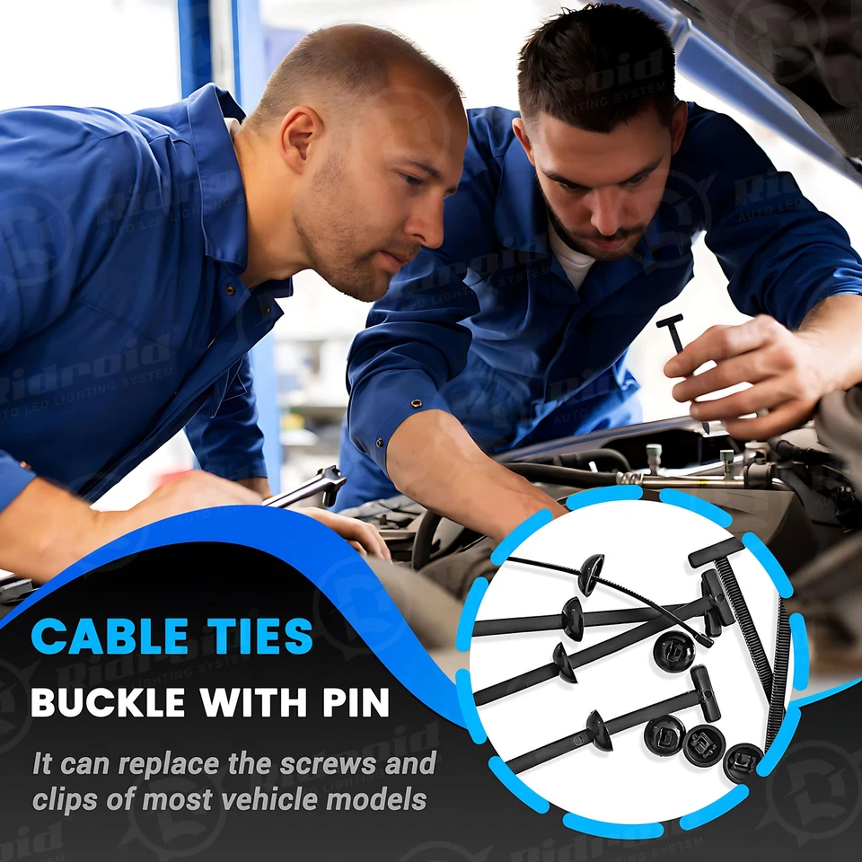 Nylon Universal Cable Tie Buckle, Heavy Duty Self-Locking Nylon Zip Ties Holder - Image 3 of 4