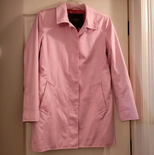 Autentico trench donna Coach XS corto rosa 100% cotone bellissimo!