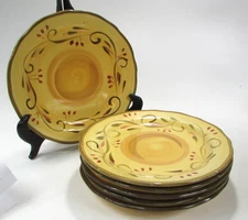 *READ* Set of 6 HOME TRENDS ITALIAN VILLA Salad Plates Scalloped Edges 8.75”