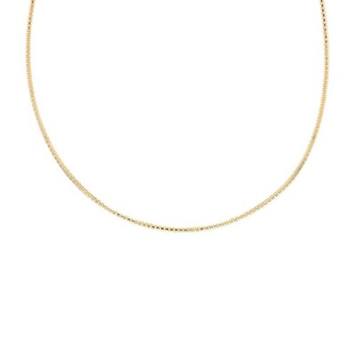 Yellow Gold Diamond Cut Cocoon Chain Necklace 15 3/4'' - 14k Choker Italy