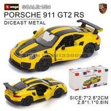 Porsche 911 GT2 RS 991 1:24 Diecast Model Car Yellow Collectible Maisto