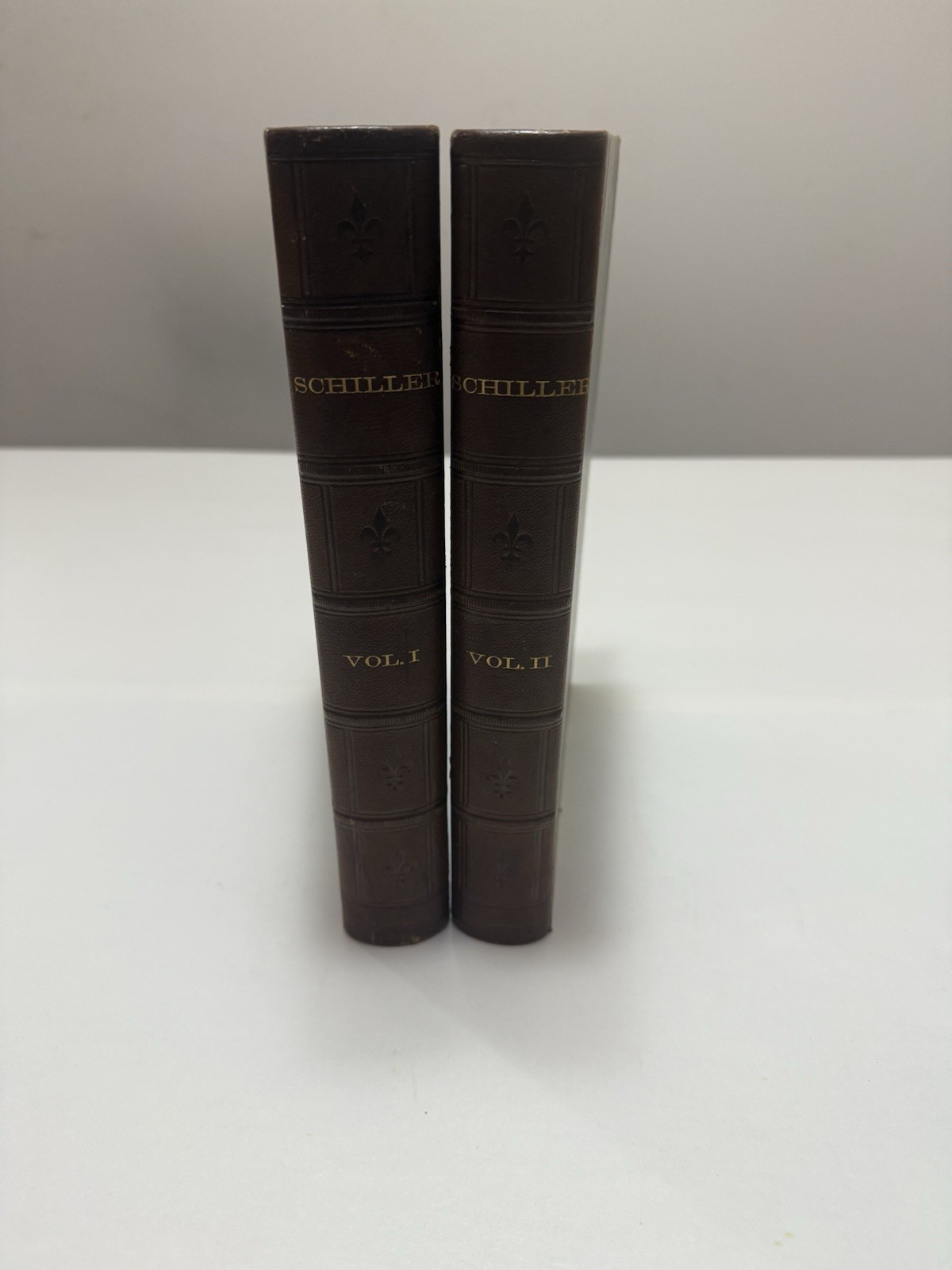 Schiller's Complete Works, Charles J. Hempel 1861 Original Leather 2 Vol. Set