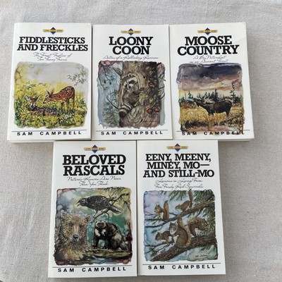 Sam Campbell's Living Forest Series 5 Books Loony Coon,Moose Country and more