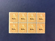 US STAMP Scott # 675 Block of 8 OG MNH Nebraska OVERPRINT