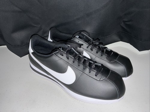 NIKE CORTEZ LEATHER BLACK White Panda DM4044-001 Men Sz 14 New Floor Model - Picture 3 of 5