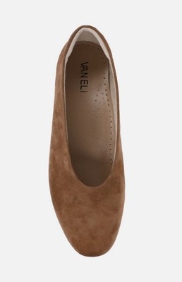 Van Eli Tarim Suede Flats 5.5 Cuoio Brown Tan Women s High Topline Ballet Flat