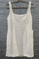 New Show Me Your Mumu Lets Go Sleeveless Sequined Mini Dress White/Pink Size L