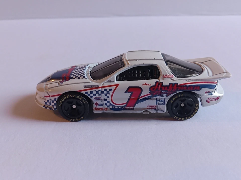Coche de carreras Mattel Hot Wheels IROC Firebird #7 1998 Pontiac White Huffman 1/64 Foto 3 de 4