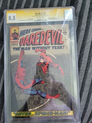 Marvel Comics Daredevil #16 Key Issue CGC 8.5 Signed John Romita (1966) VF+
