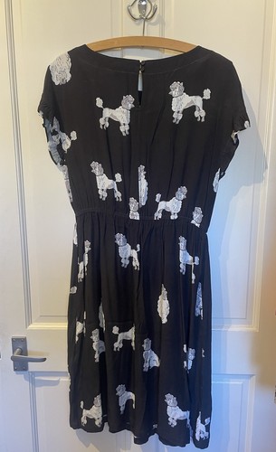 Cath Kidston Black White And Grey French Poodle Dress 10 New With Tags Vintage! - Picture 8 of 11