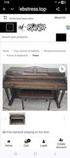 Poole Upright Piano 88-Key Brown Wooden with Bench