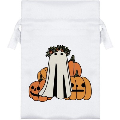 Satin Kordelzug Tasche/Beutel ''Kürbis Geist Halloween'' (SB056827)