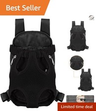 Lightweight Black Pet Backpack for Travel - Ideal for Small Dogs Up to 5.5 lbs 
