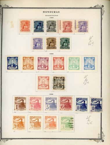 MITTELAMERIKA - HONDURAS Scott Specialty Album Page Lot #44 - SIEHE SCAN - $$$