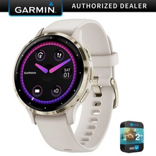 Garmin Venu 3S GPS Smartwatch Gold Steel Bezel w/ Ivory Case + Warranty Kit