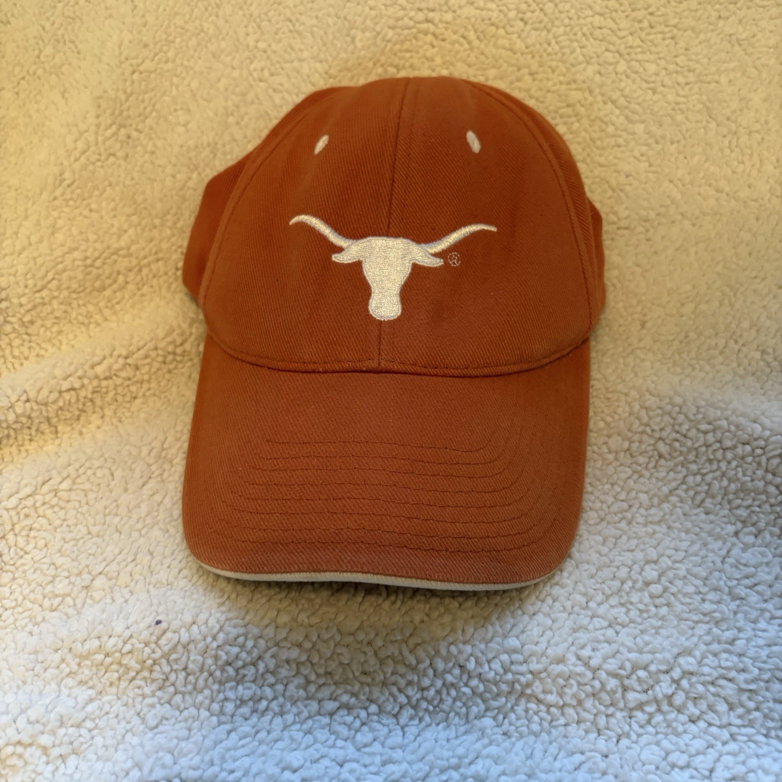 Texas Longhorns Hat Cap Strap Back Mens Orange White NCAA Football Embroidered