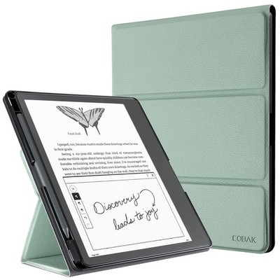 Stand Case for Kindle Scribe - Premium Folio Leather Cover with Pen Holder, A...