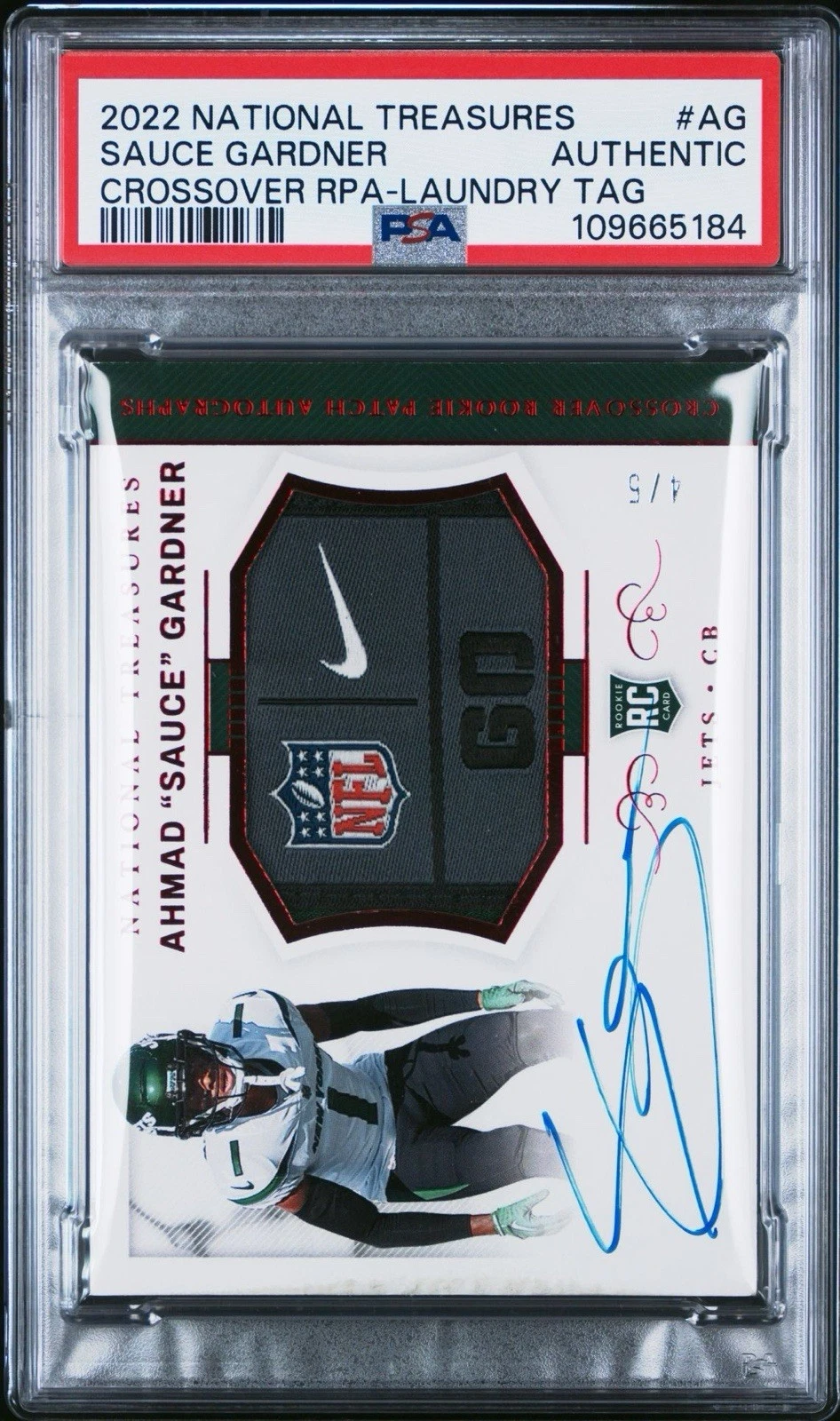 Sauce Gardner Panini National Treasures Crossover Rookie Patch Autograph #AG Laundry Tag