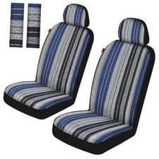 Baja Saddle Blanket Car Seat Covers 6PCS Front Set Blue