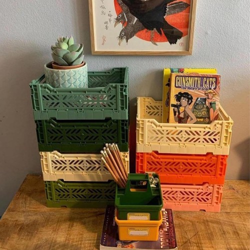 Collapsible Storage Bins, Plastic Crate for Storage, Collapsible Crate, Utili... - Imagen 6 de 9