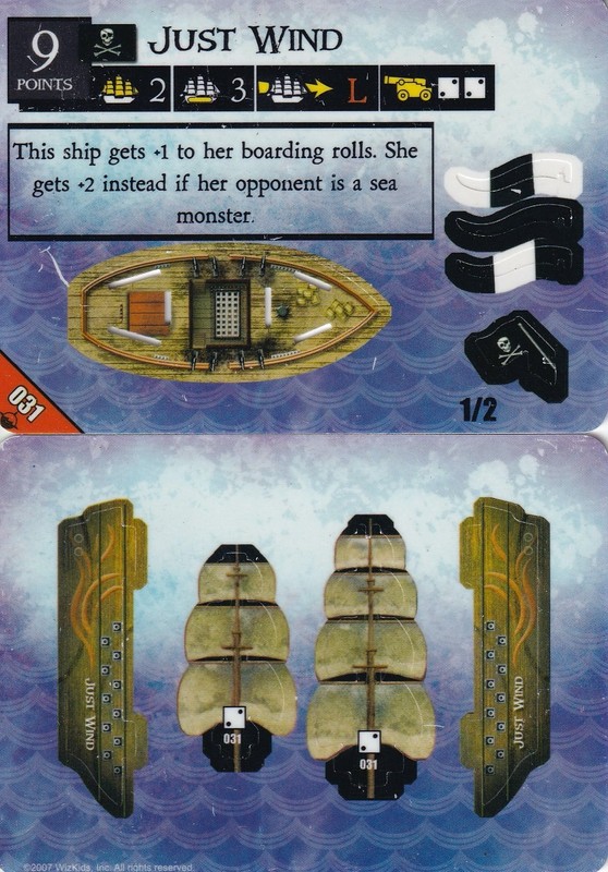 WizKids Pirates at Ocean's Edge #031 Just Wind (Common) ship new unpunched