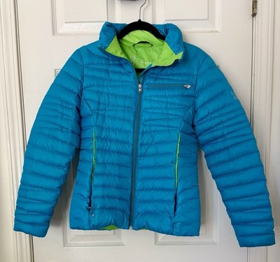 Spyder Primo Down Jacket Women s Blue/Green Full Zip Nylon Short S/P