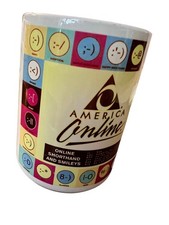 America Online Vintage Emoticon Mug Colorful Retro Ceramic Coffee Cup