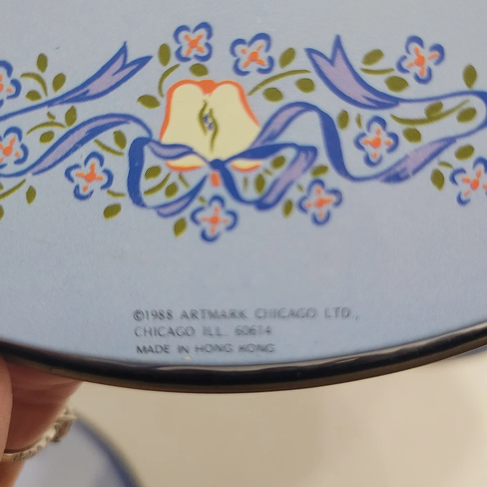 Lotto di 4 copri bruciatore fornello elettrico 1988 blu oca anatra nonna core artmart - Immagine 2 di 4