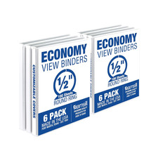 0.5 Inch 3 Ring Binder, Economy round Ring, Clear View Cover, 100 Sheet Capacity