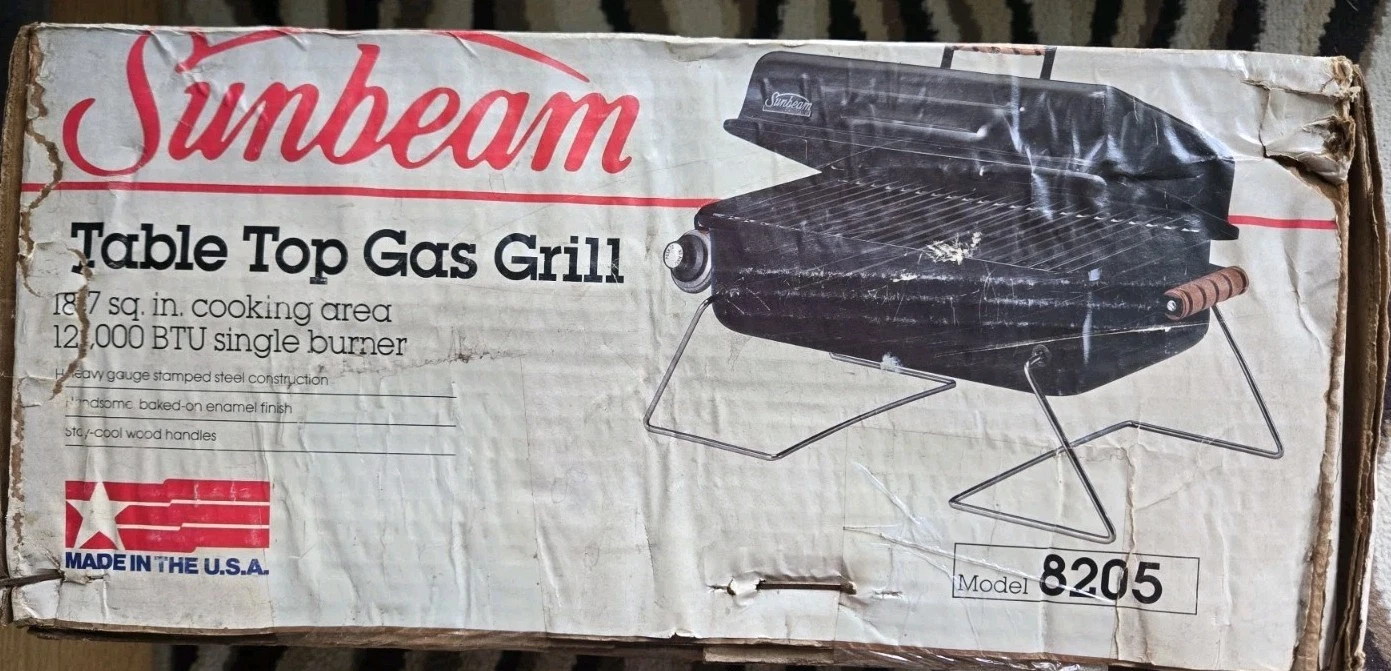 NEW Vintage Sunbeam Charcoal Tabletop Outdoor Grill Camping NIB