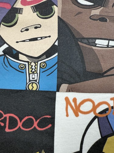 Camicia Gorillaz uomo XL bianca fascia cartone animato 2D Murdoc Russel Noodle maglietta grafica - Foto 8 di 15
