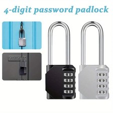 Keyless 4 Digit Padlock for Locker Fence Door with Resettable Combination Code