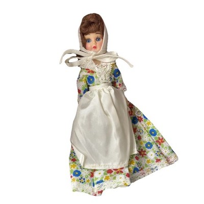 Blue Bonnet American Heritage Doll Bride Next Door 8'' Vtg Floral Apron