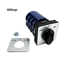 60 Amp Transfer Switch, Shore-Off-Gen Rotary Switch for RV,Motorhome,Truck,Boat