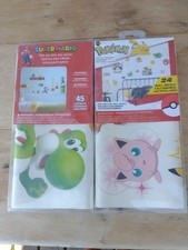 Nintendo Super Mario / Pokemon Peel And Stick Wall Decals Lot